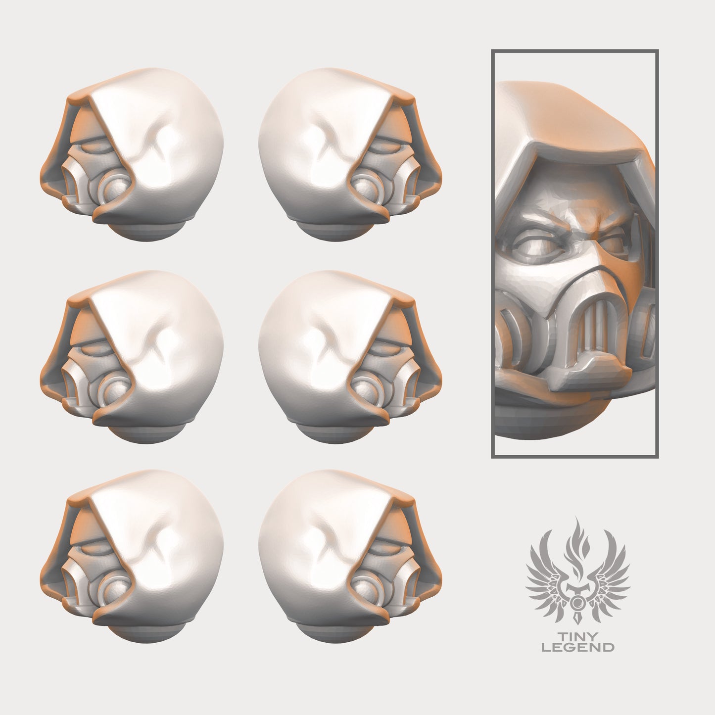 Xenos Hunters Phobos heads set with helmets