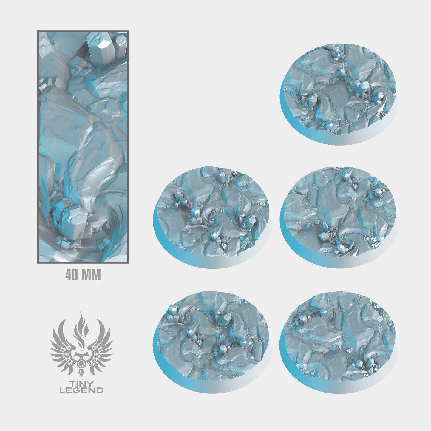 Crystal rocks bases 40 mm STL
