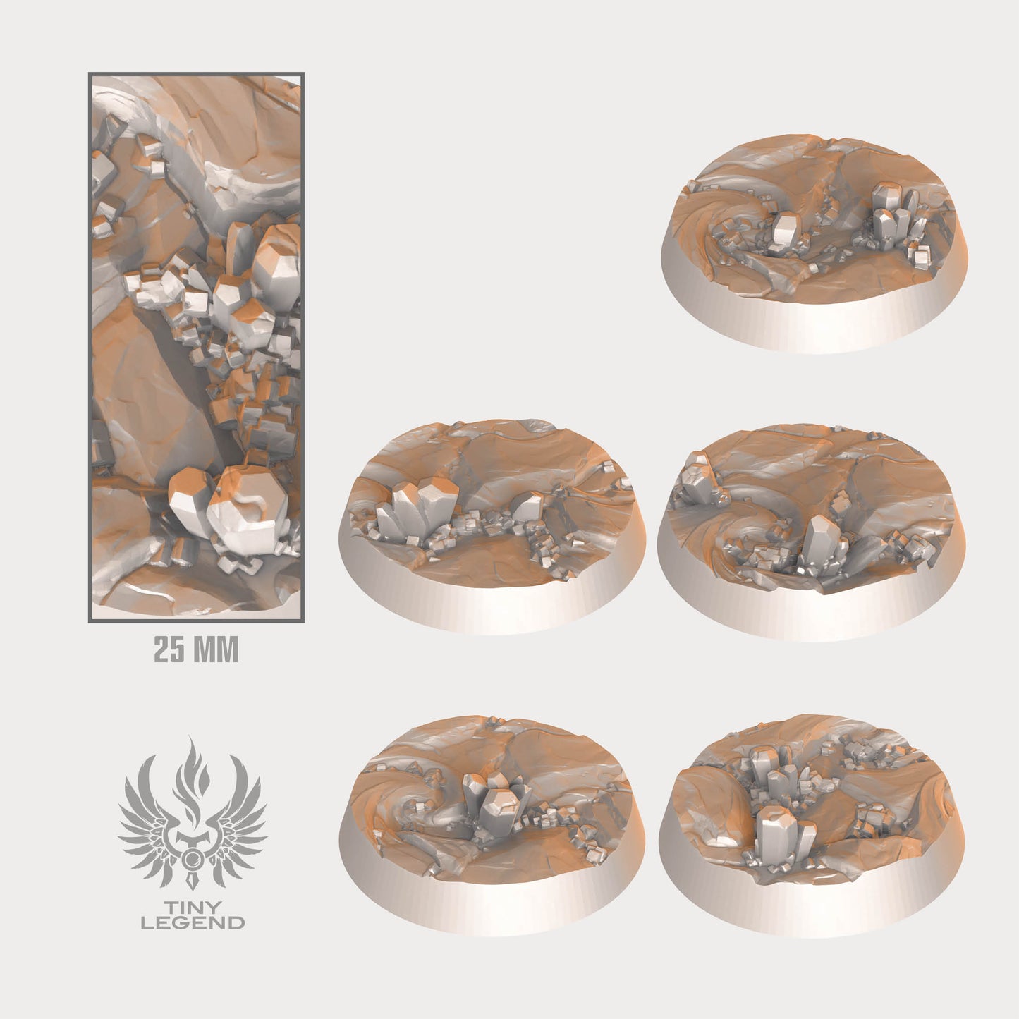 Crystal rocks bases 25 mm