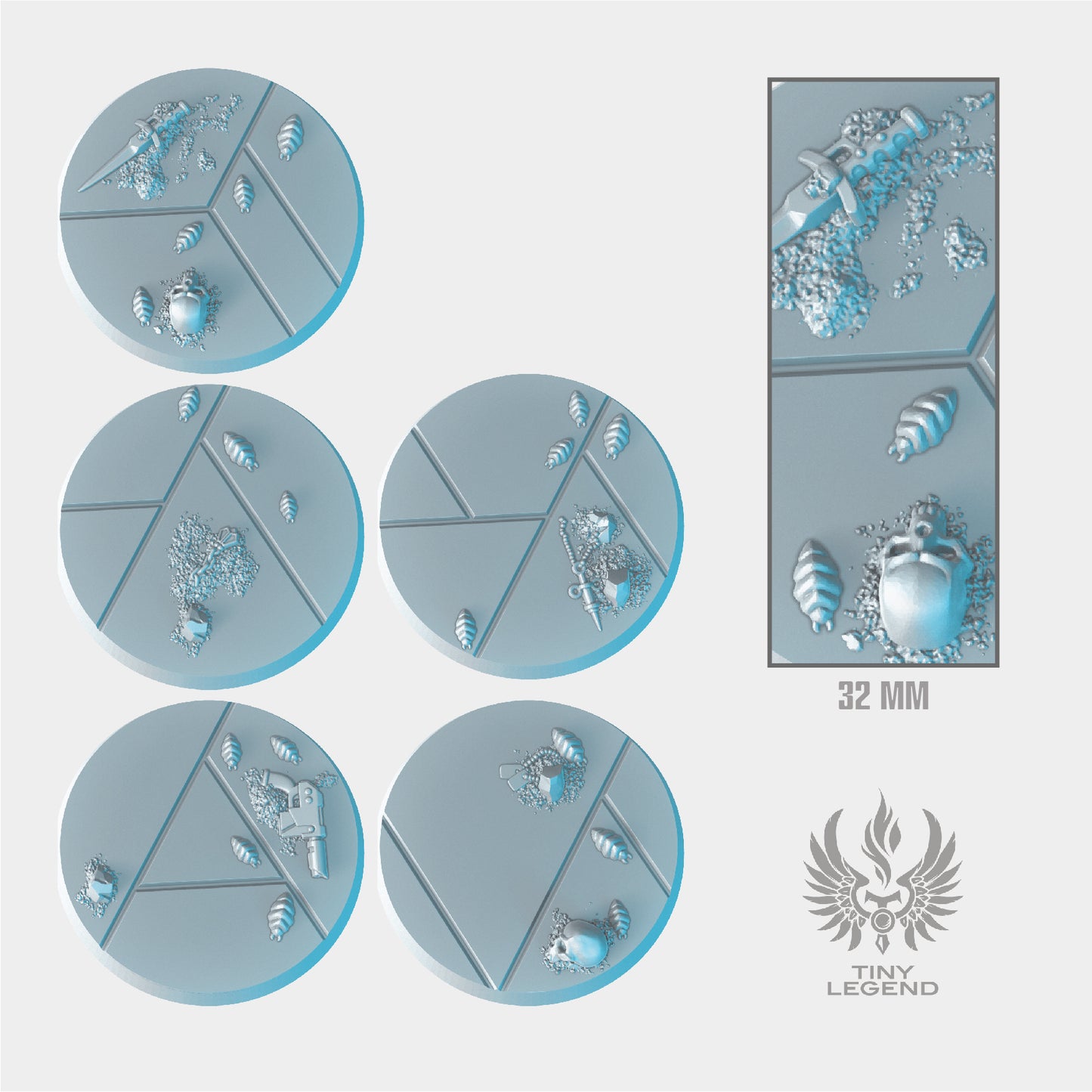 Black stone bases 32 mm STL