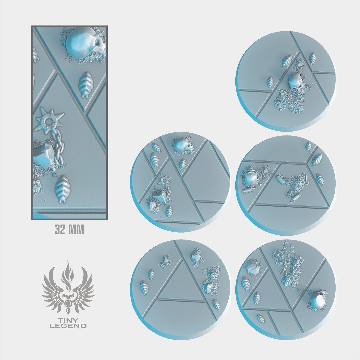 Black stone bases 32 mm STL