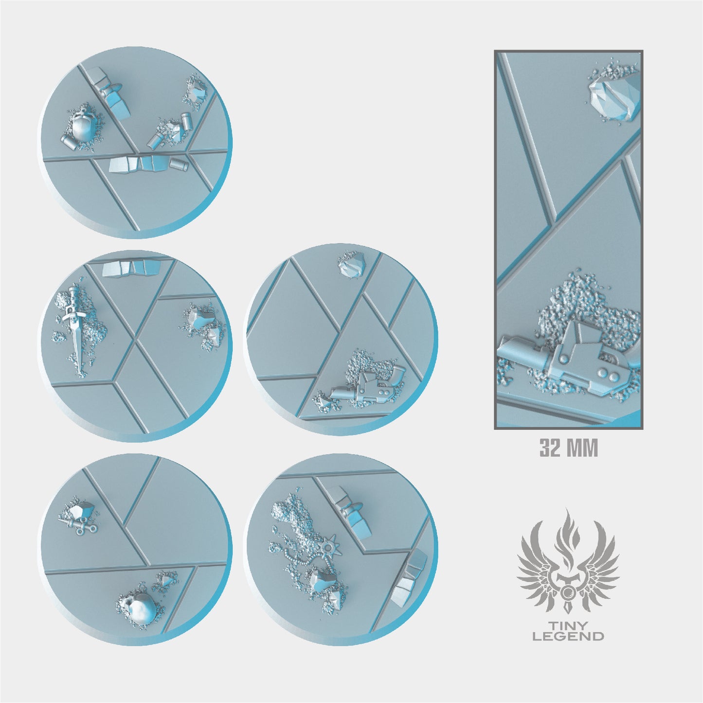 Black stone bases 32 mm STL