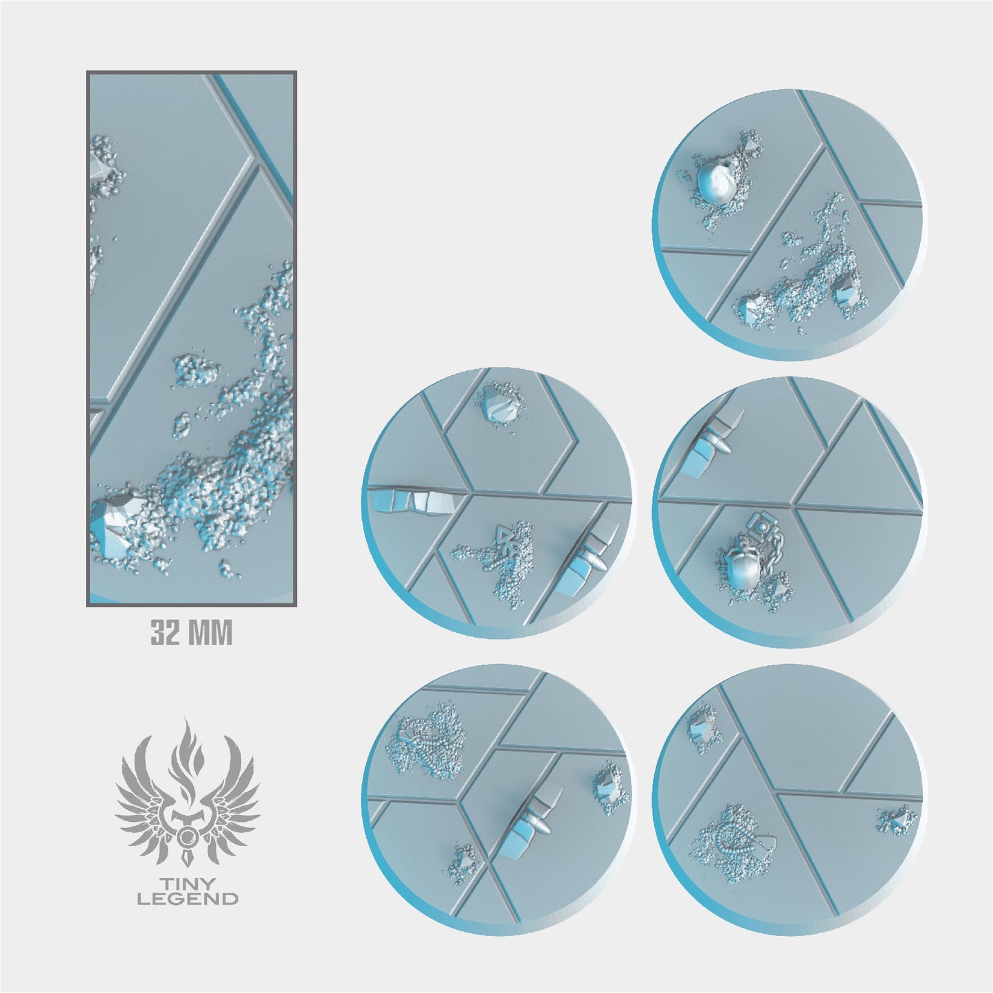 Black stone bases 32 mm STL