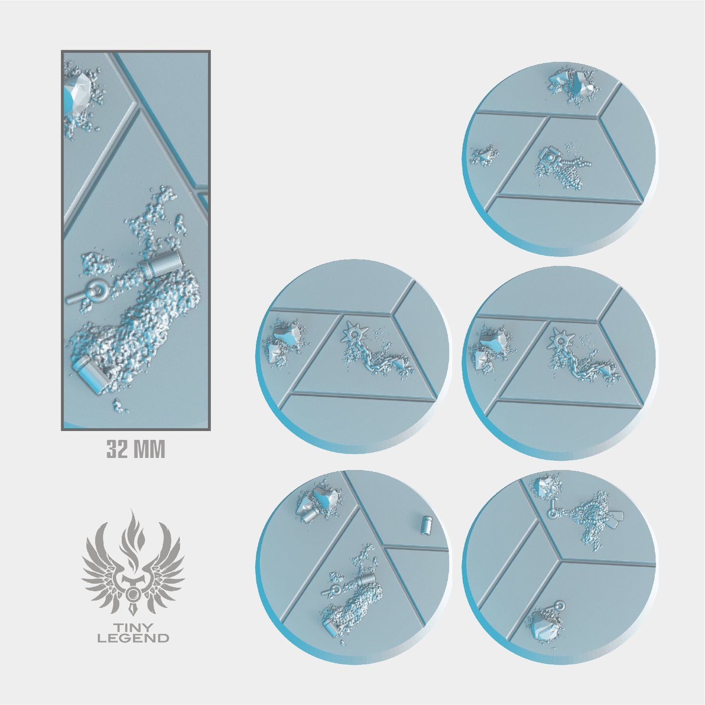 Black stone bases 32 mm STL