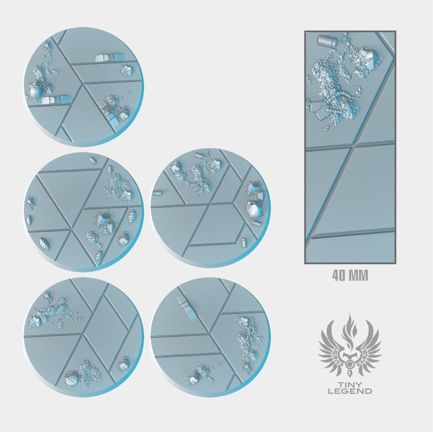 Black stone bases 40 mm STL