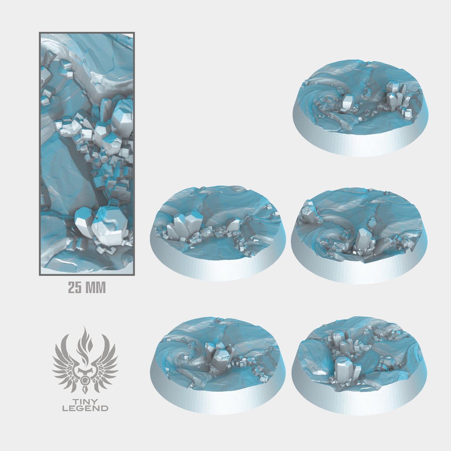 Crystal rocks bases 25 mm STL