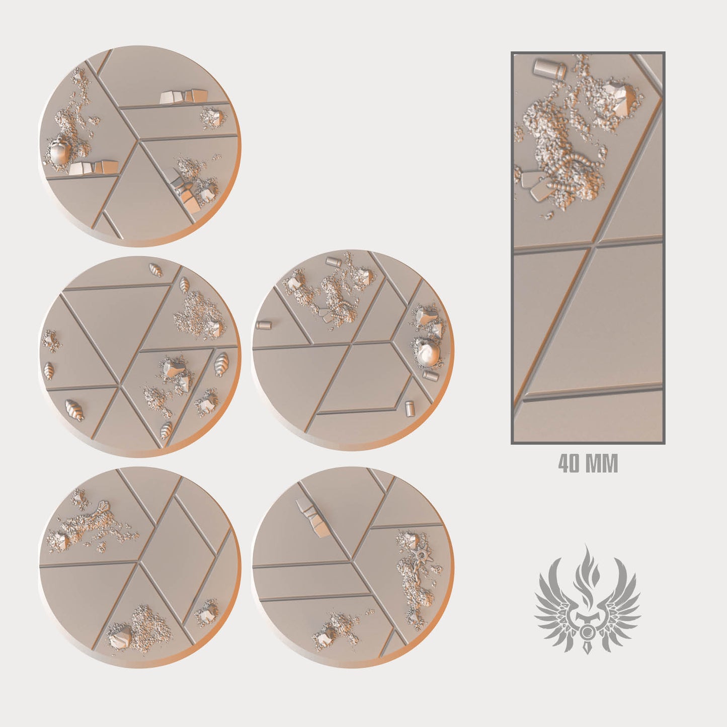 Black stone bases 40 mm