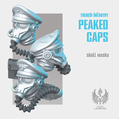 Infantry Peaked Caps - Skull Masks STL