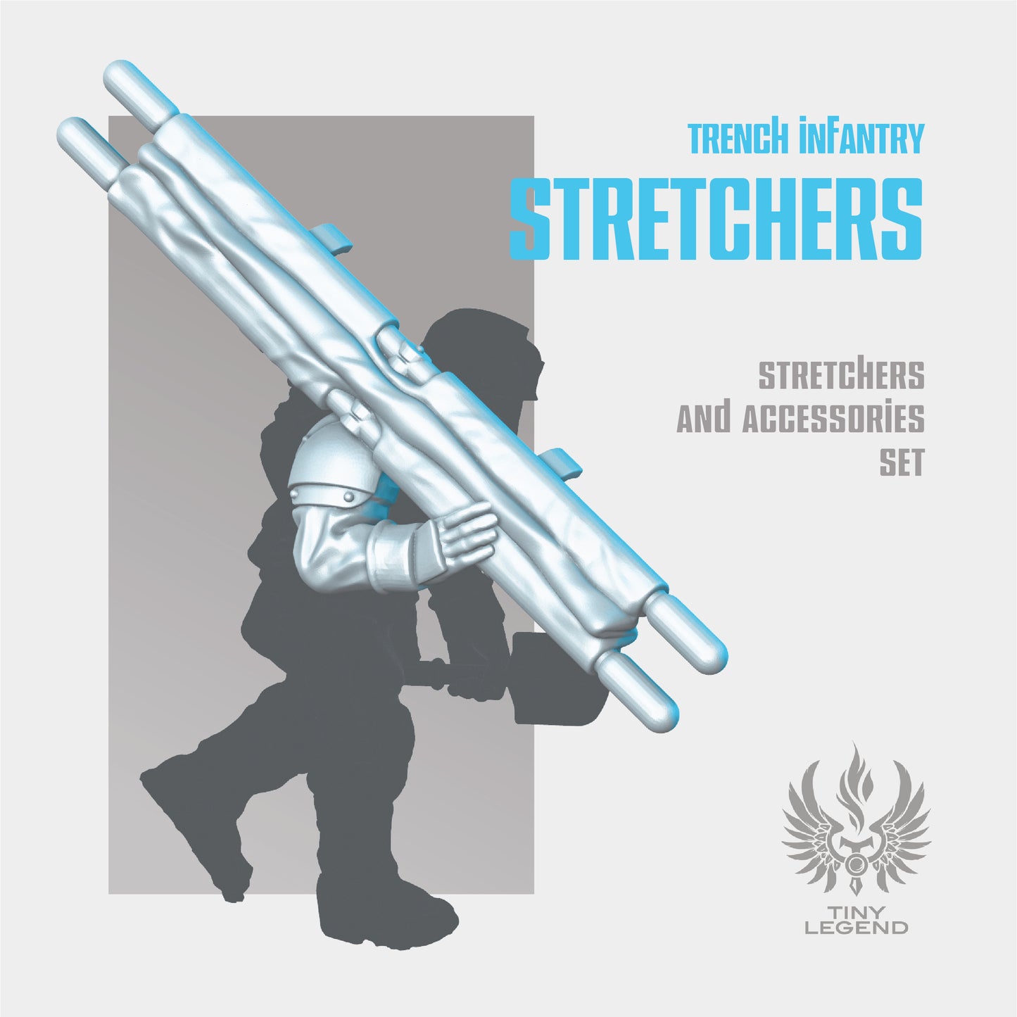 Trench Infantry Stretchers set STL