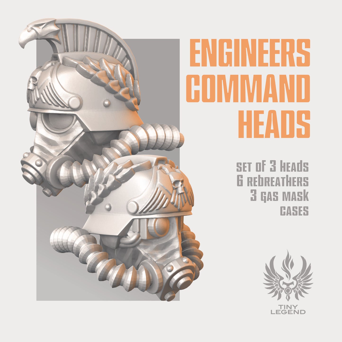 Engineers command gas masks set