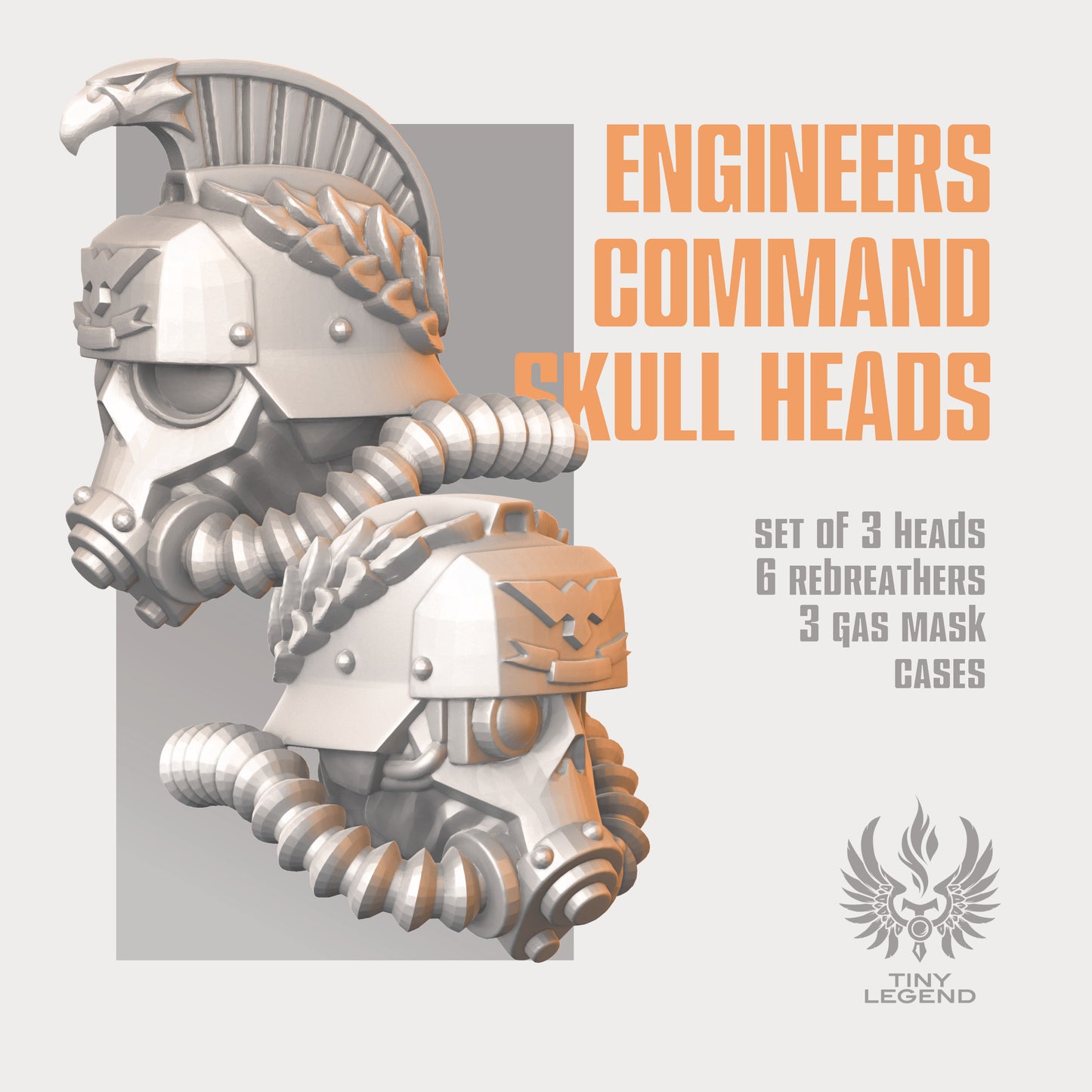 Engineers command skull masks set