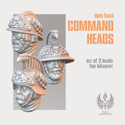 Infantry Command Heads - Open Faces