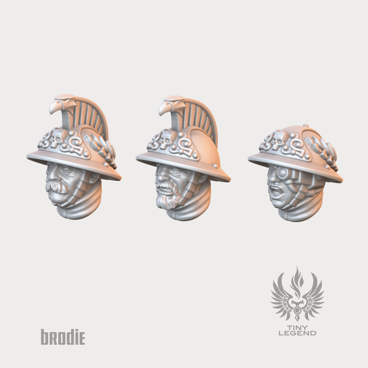 Infantry Command Heads - Open Faces