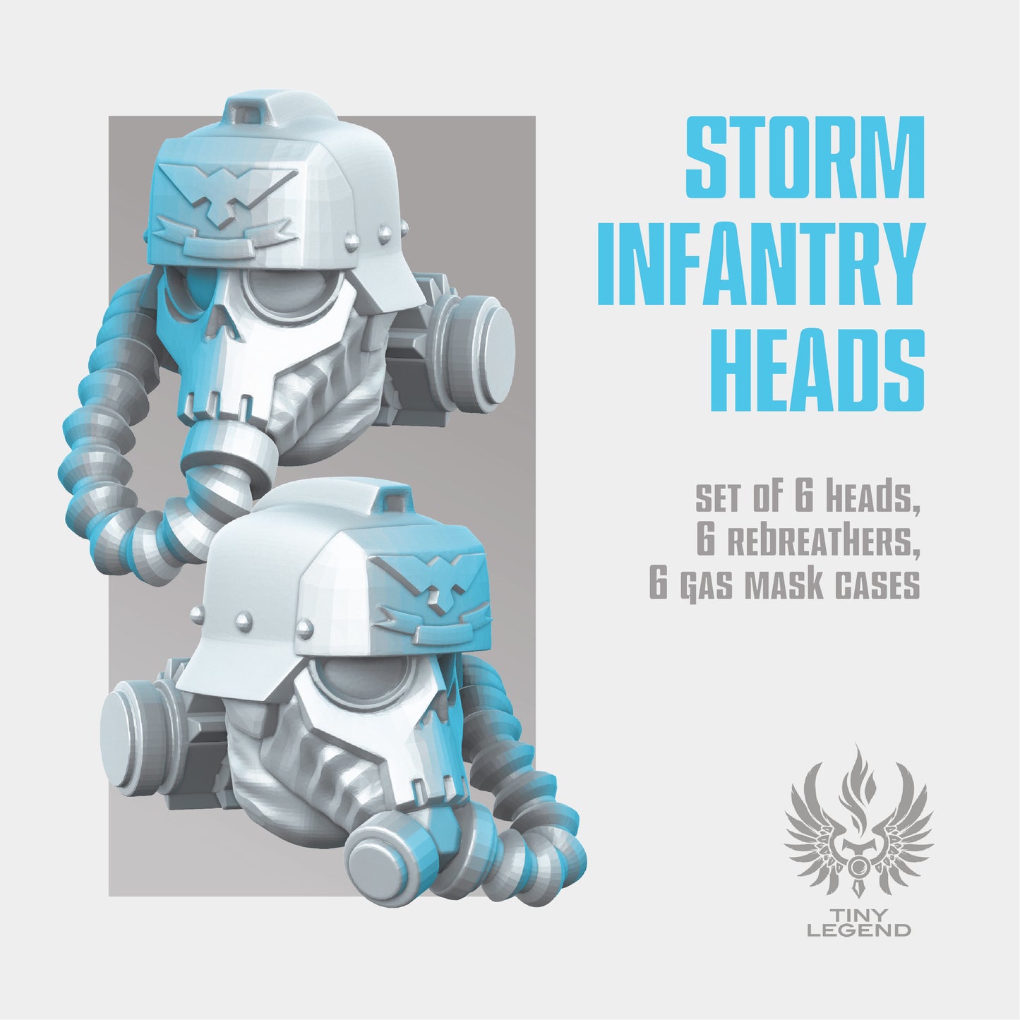 Storm infantry skull masks STL