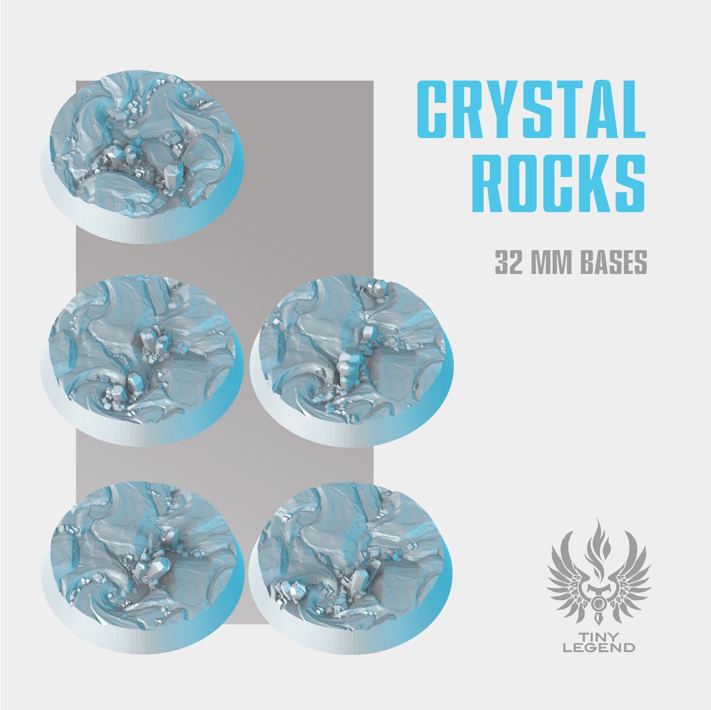 Crystal rocks bases 32 mm STL