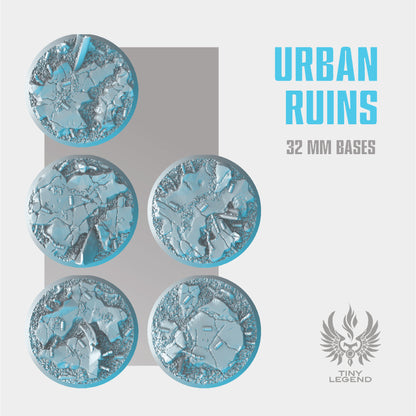 Urban ruins bases 32 mm STL