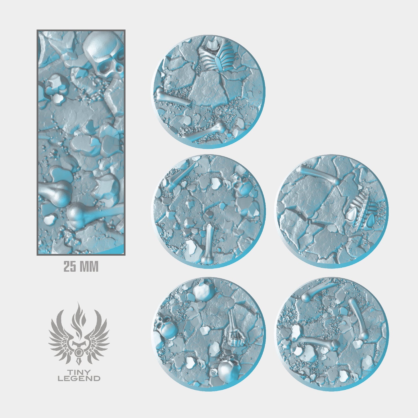 Undead grounds bases 25 mm STL