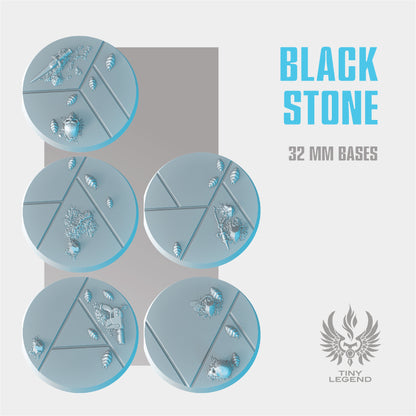 Black stone bases 32 mm STL