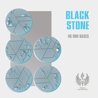 Black stone bases 40 mm STL
