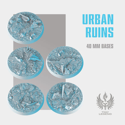 Urban ruins bases 40 mm STL