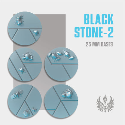 Black stone bases 25 mm, set 2, STL