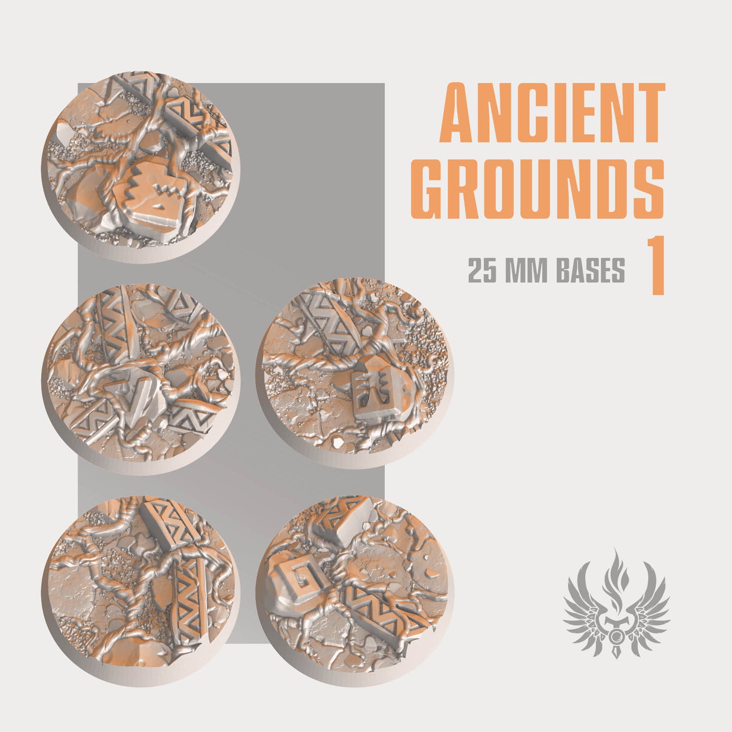 Ancient grounds bases 25 mm, set 1