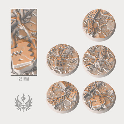 Ancient grounds bases 25 mm, set 1