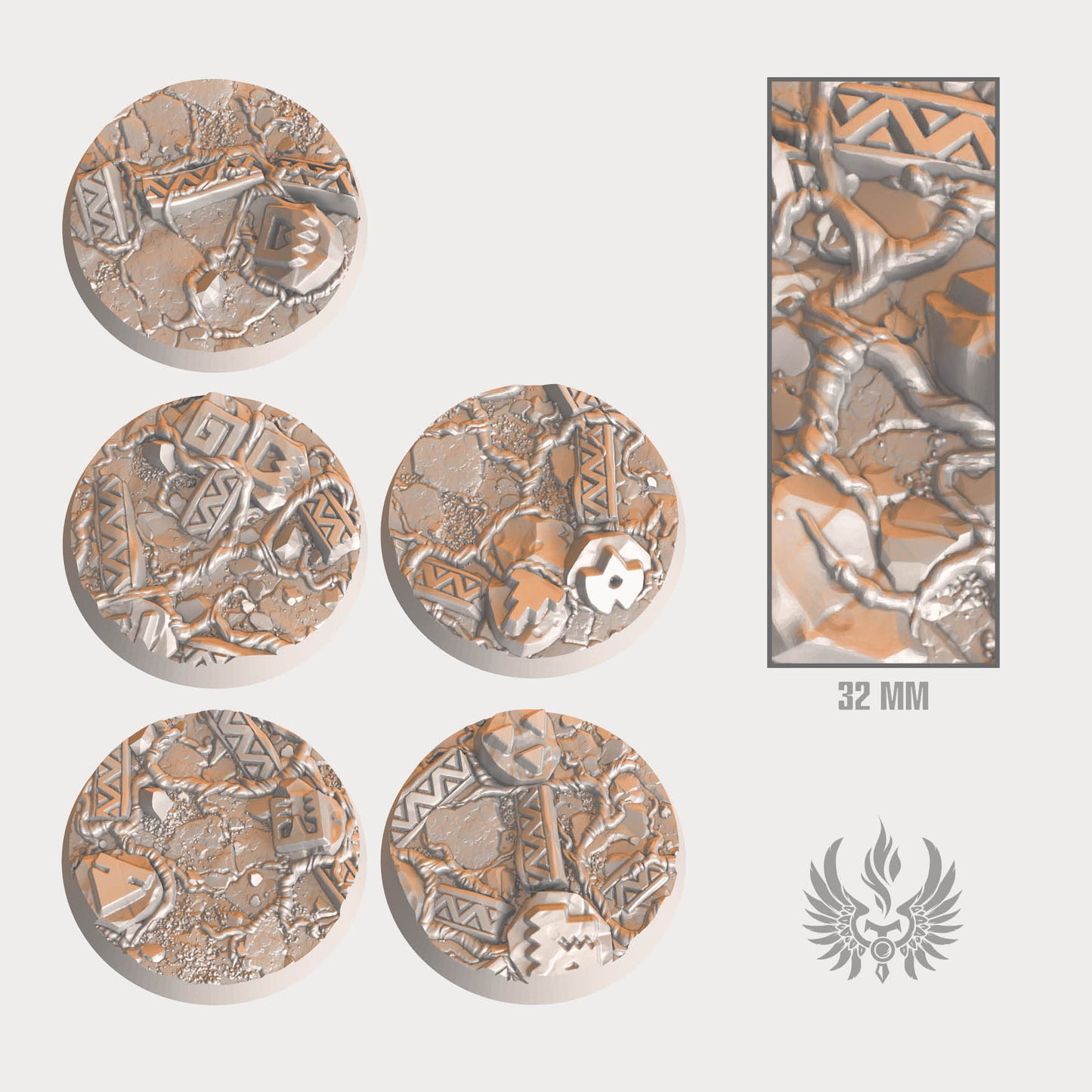 Ancient grounds bases 32 mm, set 2